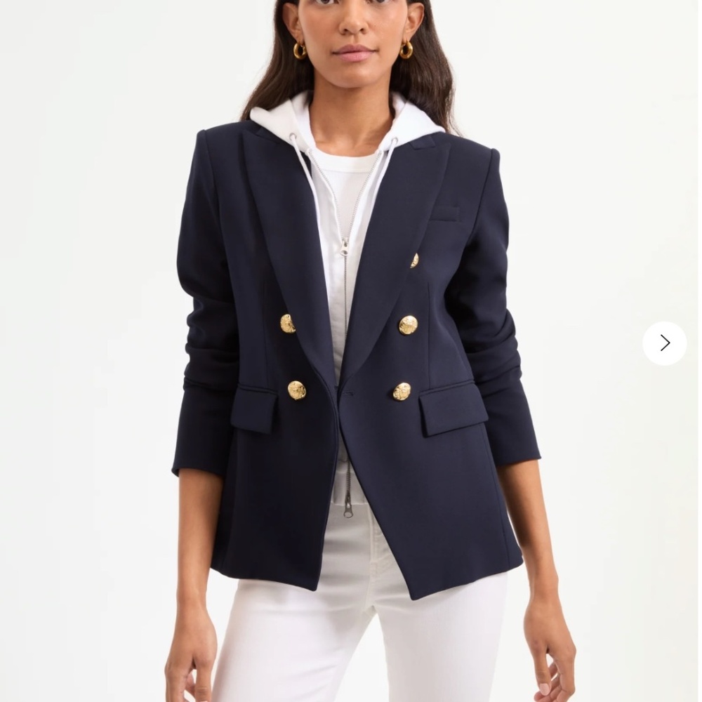 Veronica Beard Miller Dickey Blazer Navy Gold